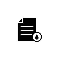 Document file fire flame page icon in black flat on white background, Vector icon