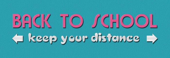 Obraz premium 3d illustration . Back to school . keep your distance . covid-19 back to school