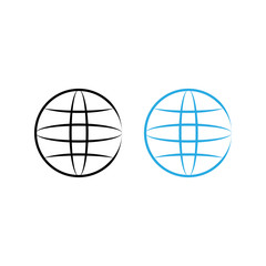 The globe icon. Globe symbol. Flat Vector illustration