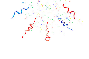 Obraz premium Vector confetti. Festive illustration. Party popper isolated on transparent background