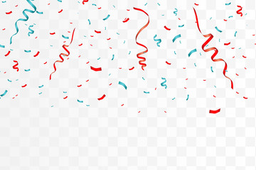 Vector confetti. Festive illustration. Party popper isolated on transparent background