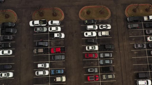 Cars and Trucks in a Large Parking Lot, Bryan, Texas, USA