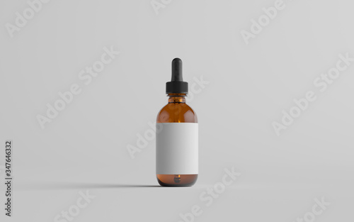 Download Amber Glass Dropper Bottle Mockup One Bottle Blank Label Wall Mural Mokkup