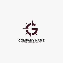 Compass logo design vector. Monogram G abstract sign symbol.