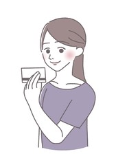 クレジットカードが届いた女性