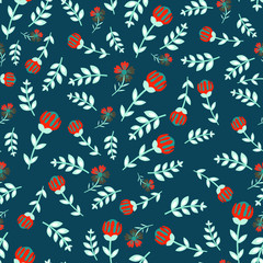Abstract flowers seamless pattern. Colorful vector background - 347648972