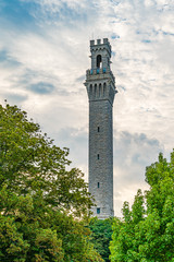 Fototapeta premium Provincetown Marina and Pilgrim Monument, Provincetown MA US