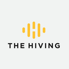 H bee logo. hive vector