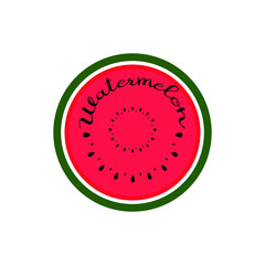 Fototapeta premium Watermelon label for marketing. icon, vector, illustration, isolated.