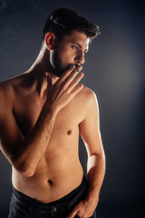 Fototapeta na wymiar Elegant topless man