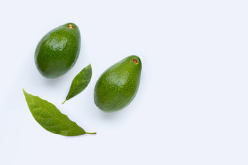 Avocado on white background.