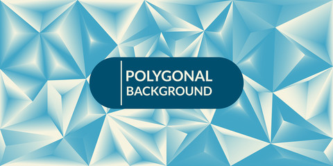 Abstract polygonal shapes in blue and white gradient background