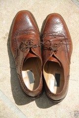 Brown luxury man leather handmade shoes