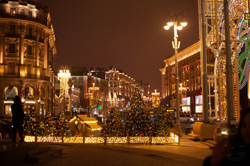 Fototapeta na wymiar night view of moscow kremlin