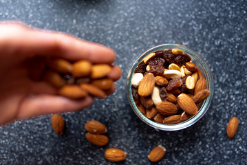 healthy eating hand nuts, 