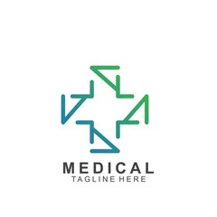 Health logo template design.Medical Cross logo design