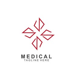 Health logo template design.Medical Cross logo design