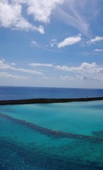 tropical beach with blue sky