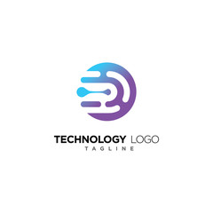 Technology Logo Design Vector