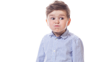 Young cute happy little boy.