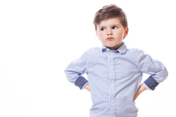 Young cute happy little boy.