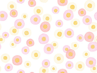 手描きの花柄　シームレスパターン
