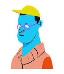 다양한 색깔로 표현한 남자들