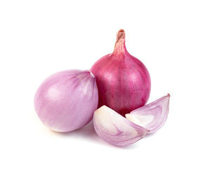 shallots onion chopped isolated on a white background