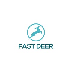 Elegant Fast Deer logo template vektor. Creative symbol. Emblem. Animal logo with speed.