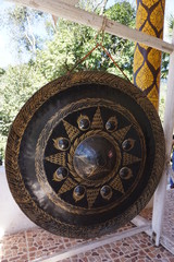 Gong in temple in Thailand far northern country, Clang Buddhist temple.