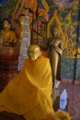 Obraz premium Thailand country temple, Buddha, brass statue, gold, 