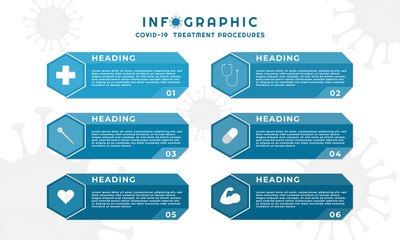 Infographic ingredient medical style hexagon design coronavirus concept