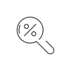 Best offer search or magnifier and percent vector icon symbol isolated on white background