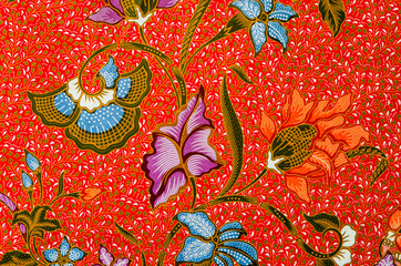 Close up Thai silk traditional motif background.