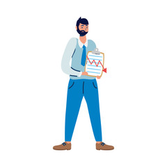 elegant business man with checklist