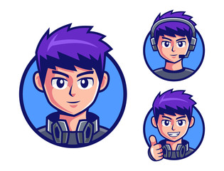 pro Gamers boy logo design © Rexcanor