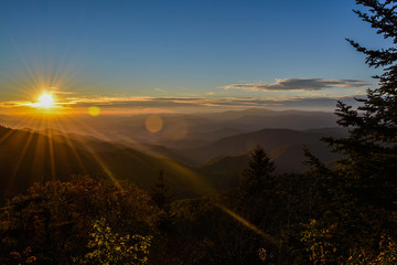 sunset in the mountains