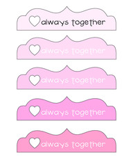 Always Together Pink vector with heart 