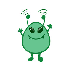 Alien. Vector color sketch of an alien. Children's illustration