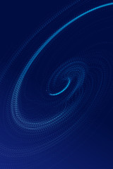  Glowing particle flow vortex, internet technology big data background. 