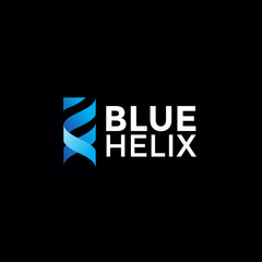 modern blue helix logo design vector