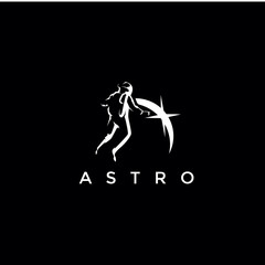 astronaut logo design vector
