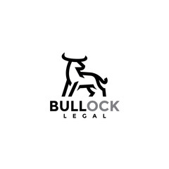 simple bull logo design vector