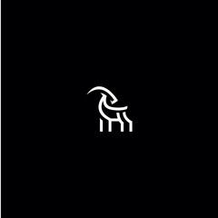 minimalist simple goat logo design vector
