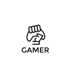 minimalist gamer logo design vector