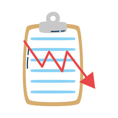 checklist clipboard with statistics arrows