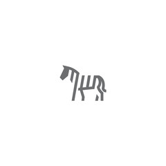 negative space zebra logo design vector © Inov