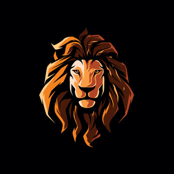 hispter lion head logo design vector