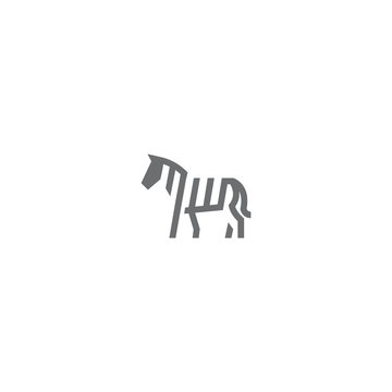 negative space zebra logo design vector