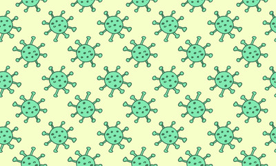 Seamless pattern with vector coronavirus ilustration. Covid-19 banner and poster, print template. Healthcare and medical illustration